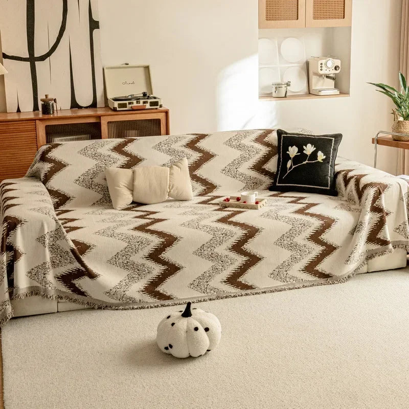 EIFLOY-Modern Chenille Sofa Towel Cover, 3,4 Seater, Anti Cat Scratch, L Shape Couch Cover for Living Room, Armchair Towel